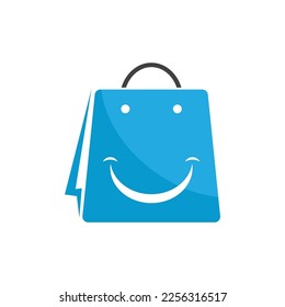 Ilustración de la bolsa de compras logotipo vector plantilla de diseño plano