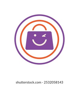 Plantilla de diseño plano de Vector de logotipo de ilustración de bolsa de compras