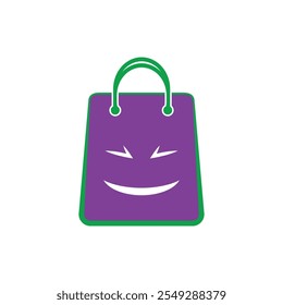 Plantilla de diseño plano de Vector de logotipo de ilustración de bolsa de compras