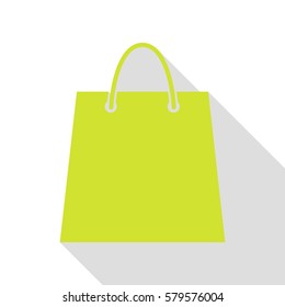 Shopping bag illustration. Pear icon with flat style shadow path.
