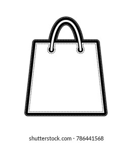 Shopping bag illustration. Vector. Flat style black icon on white.