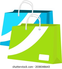 Shopping bag, illustration, vector on white background.
