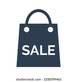 Shopping bag with inscription the sale. Vector illustration.