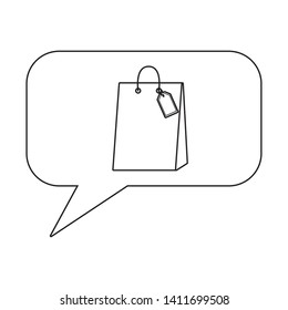 Shopping bag inside bubble design vector illustration