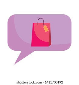 Shopping bag inside bubble design vector illustration