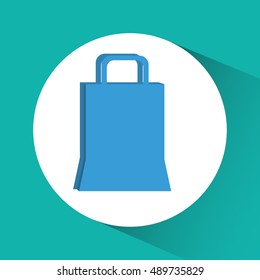 Shopping bag inside circle icon. Commerce market and store theme. Colorful design. Vector illustration