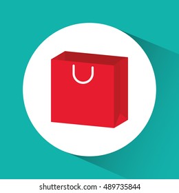 Shopping bag inside circle icon. Commerce market and store theme. Colorful design. Vector illustration