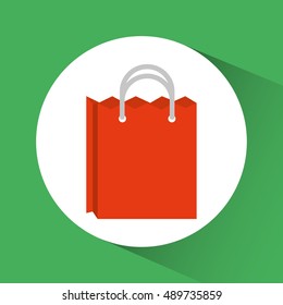 Shopping bag inside circle icon. Commerce market and store theme. Colorful design. Vector illustration