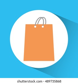 Shopping bag inside circle icon. Commerce market and store theme. Colorful design. Vector illustration