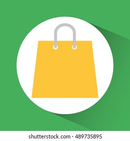 Shopping bag inside circle icon. Commerce market and store theme. Colorful design. Vector illustration