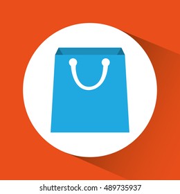 Shopping bag inside circle icon. Commerce market and store theme. Colorful design. Vector illustration