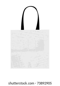 Shopping bag isolated with grunge pattern for your design