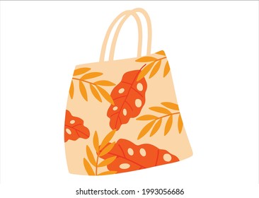 Shopping bag isolated on white. Cartoon stile.