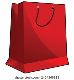 Shopping bag isolated on white background realistic vector illustration