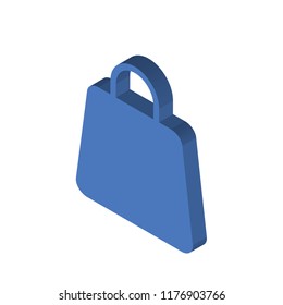 Shopping bag isometric left top view 3D icon