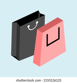 Shopping Bag Isometric Vector Illustration