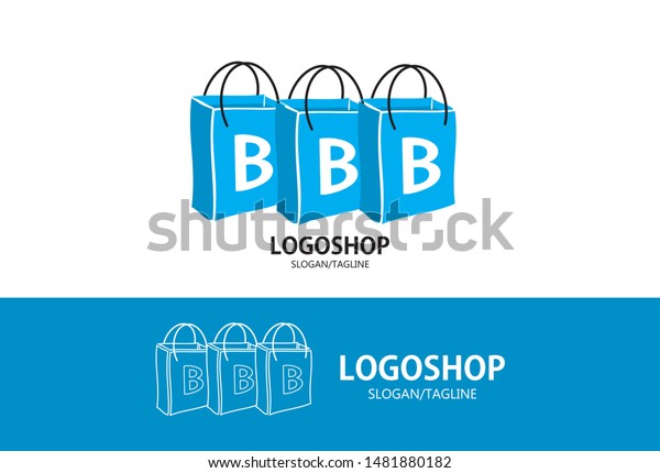 Shopping Bag Letter B Logo Shop Stock Vector (Royalty Free) 1481880182 ...