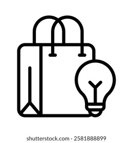 Shopping bag with a lightbulb for inspiration or ideas