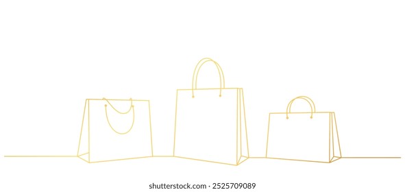 shopping bag line art style. black friday element vector