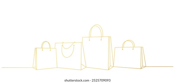 shopping bag line art style. black friday element vector