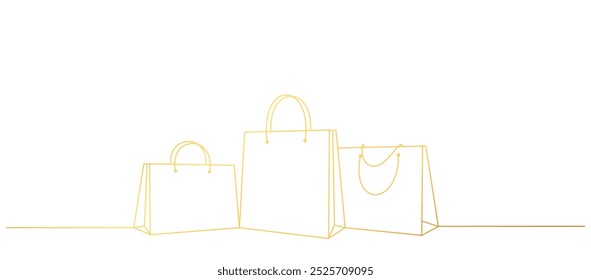 shopping bag line art style. black friday element vector