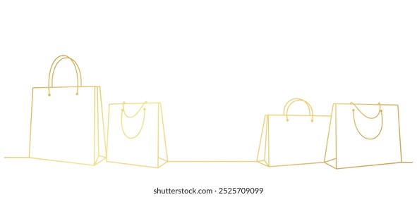 shopping bag line art style. black friday element vector