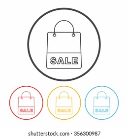 shopping bag line icon