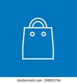Icono de la línea de la bolsa de compras.