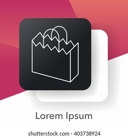 shopping bag line icon