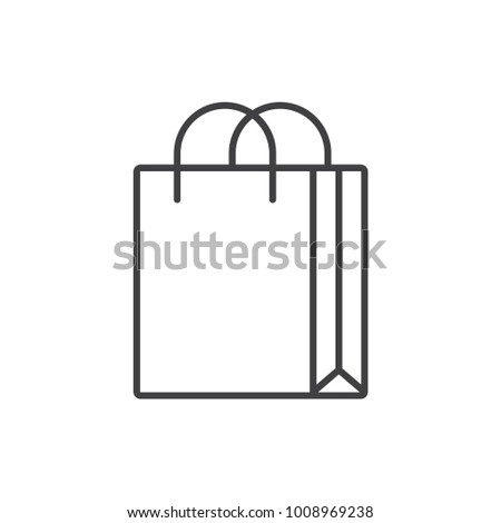 Shopping bag line icon.