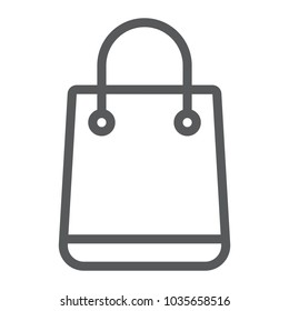 Shopping bag line icon, e commerce and marketing, gift sign vector graphics, a linear pattern on a white background, eps 10.