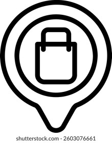 shopping bag line icon illustration vector