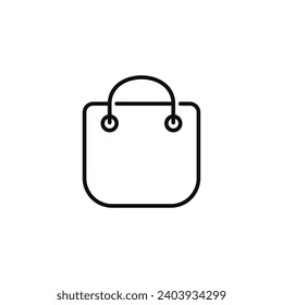 Shopping bag line icon isolated on white background