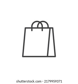 Shopping bag line icon. linear style sign for mobile concept and web design. Paper bag outline vector icon. Symbol, logo illustration. Vector graphics