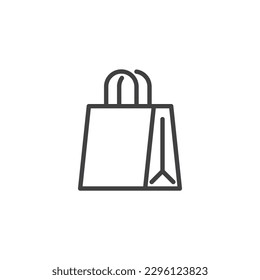 Shopping bag line icon. linear style sign for mobile concept and web design. Paper bag outline vector icon. Symbol, logo illustration. Vector graphics