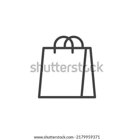 Shopping bag line icon. linear style sign for mobile concept and web design. Paper bag outline vector icon. Symbol, logo illustration. Vector graphics
