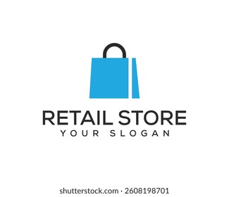  Shopping bag line icon and Modern Logo design.