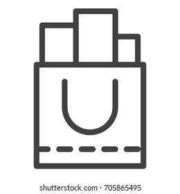 Shopping  bag line icon, outline vector sign, linear style pictogram isolated on white. Symbol, logo illustration. Editable stroke. Pixel perfect graphics