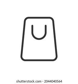 Shopping bag line icon, sign or symbol. Premium pictogram in trendy outline style. Shopping bag pixel perfect vector icon isolated on a white background. 