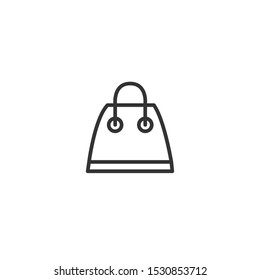 Shopping bag line icon in simple design on a white background