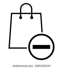 Shopping bag line icon, supermarket paper plastic package sign, eco shop vector illustration .