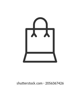 Shopping Bag Line Icon In Trendy Style. Stroke Vector Pictogram Isolated On A White Background. Shopping Bag Premium Outline Icons.