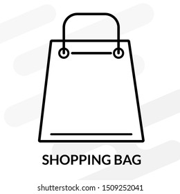 shopping bag line icon vector for ecommerce