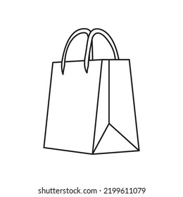 Símbolo vector de icono de línea de la bolsa de compra