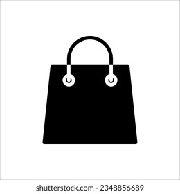 Vector de iconos de la línea de la bolsa de compras aislado en fondo blanco