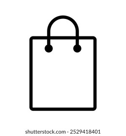 Icono de la línea del bolso de compras, icono del Vector.