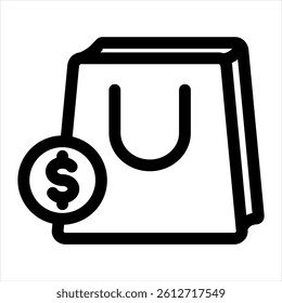 Shopping Bag Line Icon Vector Illustration