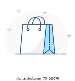 Shopping Bag Line Icon Vector