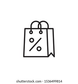 Shopping bag line style icon. Marketing, shopping and sale  icon for design, websites, web design, mobile app.