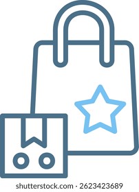 Shopping Bag Line Two Colour Icon